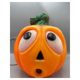 2 faced Vintage Halloween blow Mold pumpkin l