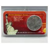 1991 silver American Eagle dollar coin