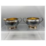 Hawkes sterling silver cream and sugar 196g