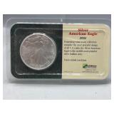 2002 silver American Eagle dollar coin
