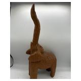Large wooden elephant figure