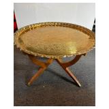 Mid-century etched brass spider leg table
