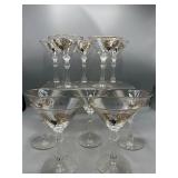 Vintage black & gold rooster martini glasses