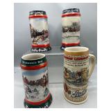 Vintage Anheuser Busch & Strohs steins