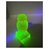 Defendant Vaseline glass uranium owl