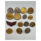 Vintage GM&O & other railroad buttons pin