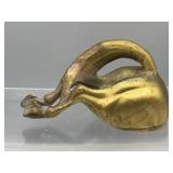 Vintage brass horses behind decor