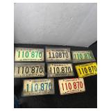 Vintage sets of Illinois license plates