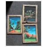 Set of three signed Dominguez paintings