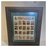 Vintage Framed Civil War Stamp Sheet