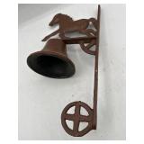 Cast iron horse & bell