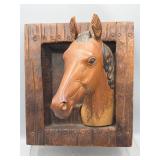 Vintage Jack Riedel wooden horse head carving