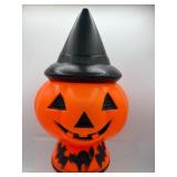 Vintage Halloween witch hat pumpkin blow mold