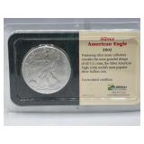 2002 silver American Eagle dollar coin