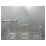 Vintage Pyrex glass beakers