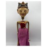 Indonesia hand carved wooden rod puppet