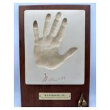 Muhammad Ali boxing handprint plaque
