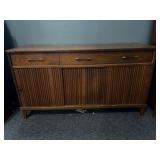 Mid-century credenza W/ sliding tambour doors