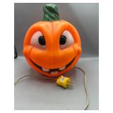 Vintage Halloween Blow Mold two faced pumpkin