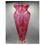 art glass cranberry vase