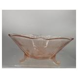 Vintage pink depression footed bowl