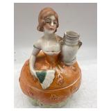 Antique German powder box or dresser jar