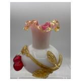 art glass cherry vase