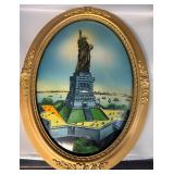 Antique reverse painted Statue of Liberty