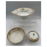 Vintage Nippon & other porcelain dishes