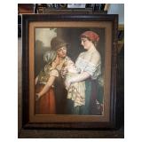 Large framed print mother children