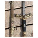 Antique Engraved M.C Lilley Knights Templar Sword