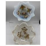 Antique opalescent goofus glass bowls