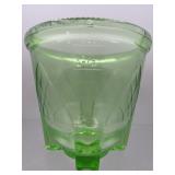 Green uranium glass measuring cup