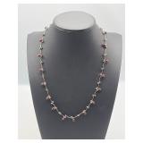 Sterling silver with Garnet beads necklace