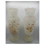 Vintage hand painted Bristol ware vases