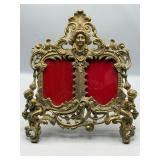 Vintage ornate brass cherub picture frame