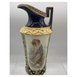Antique porcelain hand painted pitcher