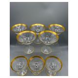 Vintage gold encrusted tall sherbert glasses