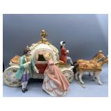 Vintage porcelain horse& carriage music box