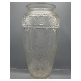 Vintage cut crystal etched vase