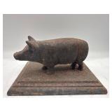 Antique cast iron pig bank