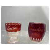 Vintage Ruby flash toothpick holders