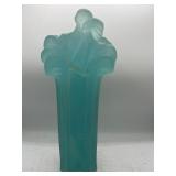 Frosted Blue art deco statue