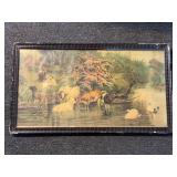 Antique framed print of cows