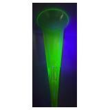 16' Green uranium glass vase sconce
