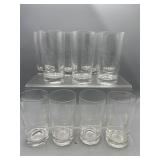 Vintage etched sunburst design glasses