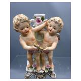 Vintage  Porcelein Cherub candle holder