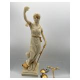 Veronese alabaster Lady Justice statute