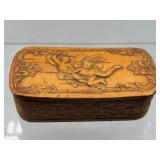 Antique pressed wood snuff/trinket box