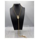 Vintage gold filled and opal slide necklace